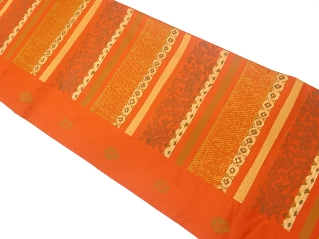 JAPANESE KIMONO / VINTAGE FUKURO OBI / WOVEN FLOWER WITH BIRDS